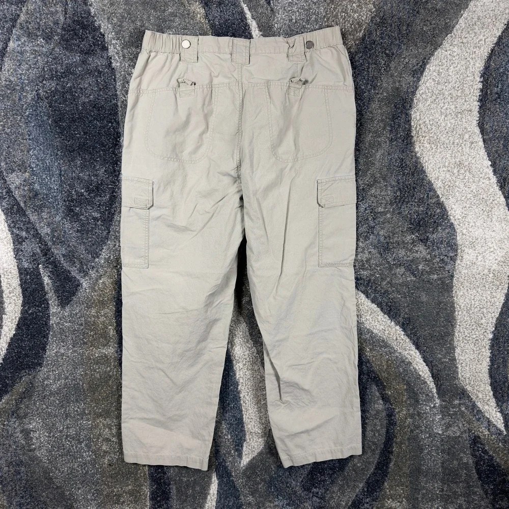 Columbia Mens Tan Khaki Outdoor Cargo Hiking Pants Elastic Waist 33x30 Utility